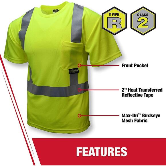 Radians ST11-2POS XL Industrial Safety Shirt Short Sleeve, Orange, Reflective - Picture 5 of 12